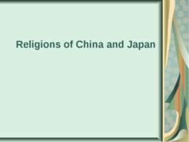 Religions in China and Japan