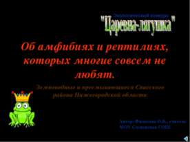 Об амфибиях и рептилиях, которых многие совсем не любят