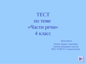 Части речи 4 класс