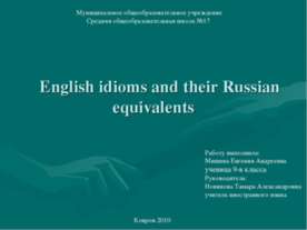 English idioms and their Russian equivalents