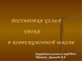 Постановка целей урока в коррекционной школе