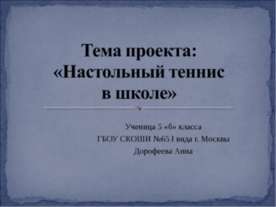 Настольный теннис