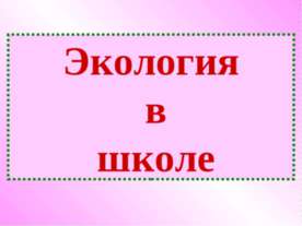 Экология в школе