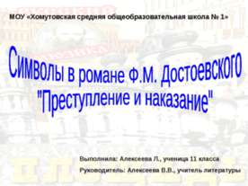 Символы в романе Ф.М. Достоевского "Преступление и наказание"