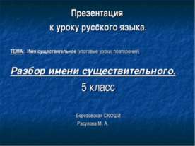 Имя существительное (итоговые уроки, повторение)