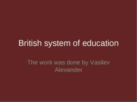 British system of education