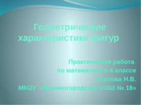 Геометрические характеристики фигур