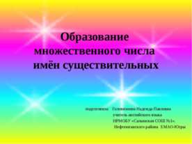 Образование множественного числа имён существительных