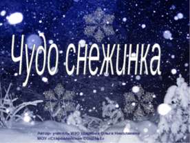 Чудо снежинка