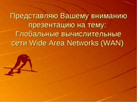 Глобальные вычислительные сети Wide Area Networks (WAN)