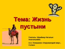 Жизнь пустыни