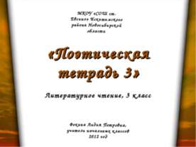 Поэтическая тетрадь 3