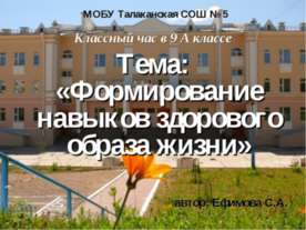 Формирование навыков здорового образа жизни