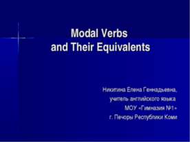 Modal Verbs and Their Equivalents