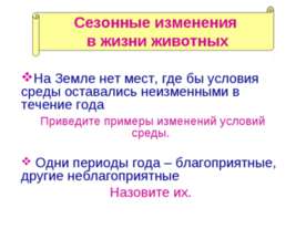 Сезонные изменения в жизни животных