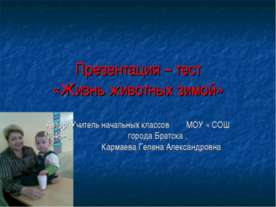 Жизнь животных зимой