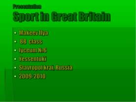 Sport in Great Britain
