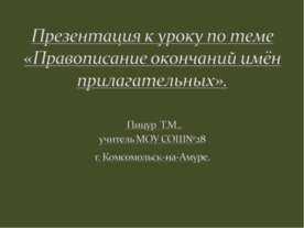 Правописание окончаний имён прилагательных