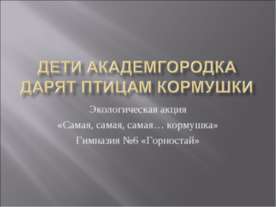 Дети Академгородка дарят птицам кормушки