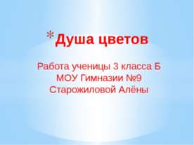 Душа цветов