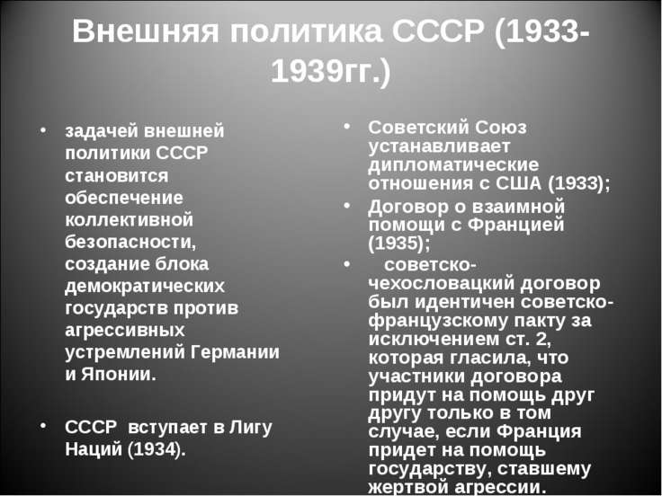 Составьте сложный план или конспект внешняя политика ссср