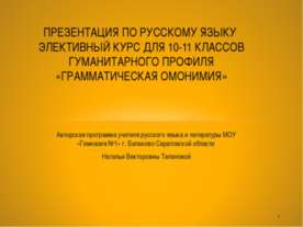 Грамматическая омонимия