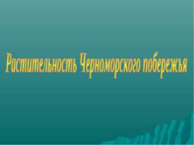 Растительность Черноморского побережья