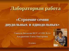 Строение семян двудольных и однодольных