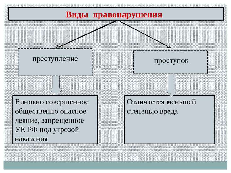 Проект правонарушения и их виды