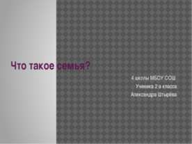 Что такое семья? 2 класс