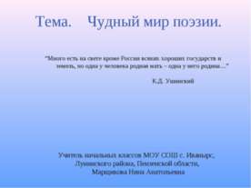 Чудный мир поэзии