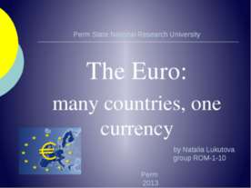 The Euro: many countries, one currency