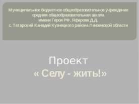 Проект «Селу - жить!»