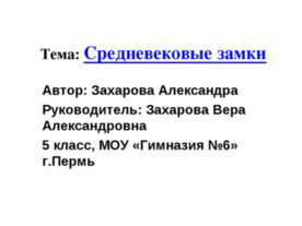 Средневековые замки
