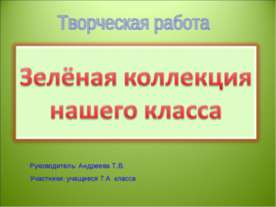 Зелёная коллекция нашего класса