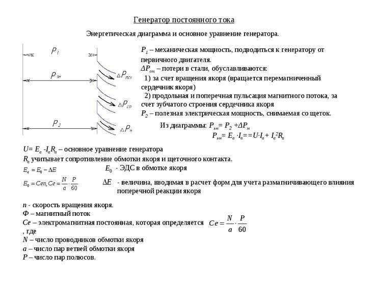 Сила тока генератора. Энергетическая диаграмма генератора постоянного тока. Электромагнитная мощность машины постоянного тока. Энергетическая диаграмма генератора и двигателя постоянного тока. Энергетическая диаграмма генератора независимого возбуждения.