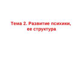 Развитие психики, ее структура