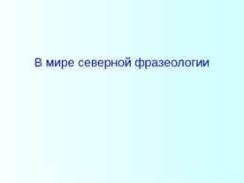 В мире северной фразеологии