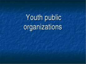 Youth public organizations