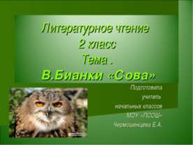 В.Бианки «Сова»