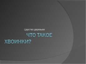 Что такое хвоинки?