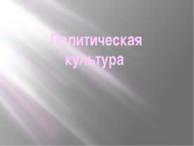 Политическая культура
