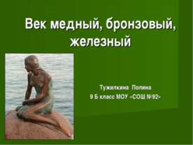 Век медный, бронзовый, железный (9 класс)