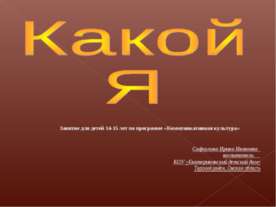 Какой я