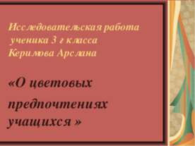 О цветовых предпочтениях учащихся