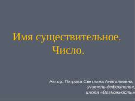Имя существительное. Число