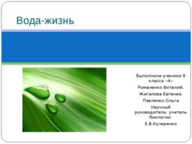 Вода-жизнь