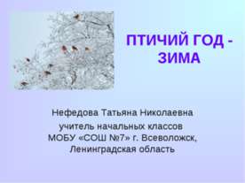 Птичий год - зима