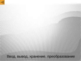 Ввод, вывод, хранение, преобразование