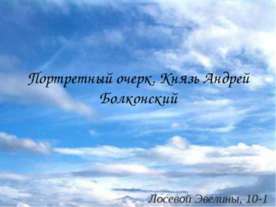 Портретный очерк. Князь Андрей Болконский